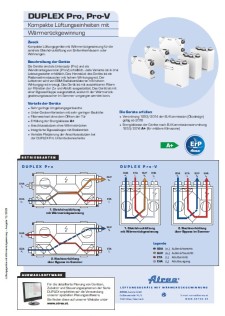 Technischer Katalog DUPLEX Pro/Pro-V