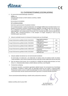 EU Overensstemmelseserklæring – Lavtemperatur grund/vandvarmepumpe, typebetegnelse TCA 3.1