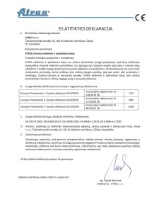 Es atitikties deklaracija – ATREA kompaktinis vėdinimo valdymo blokas