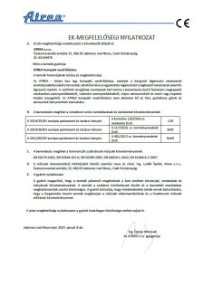 EK-Megfelelőségi nyilatkozat – ATREA kompakt vezérlődoboz