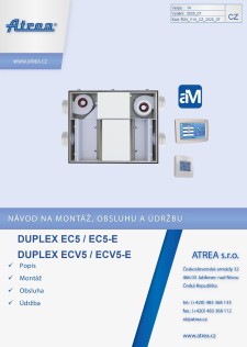 Návod na montáž, obsluhu a údržbu EC5/ECV5/EC5-E/ ECV5-E