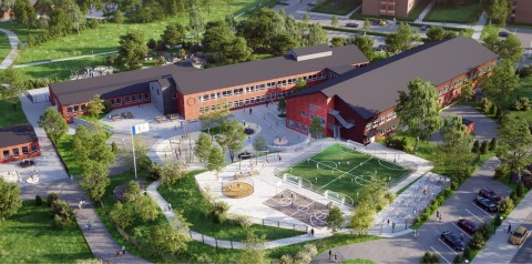 School and its surroundings